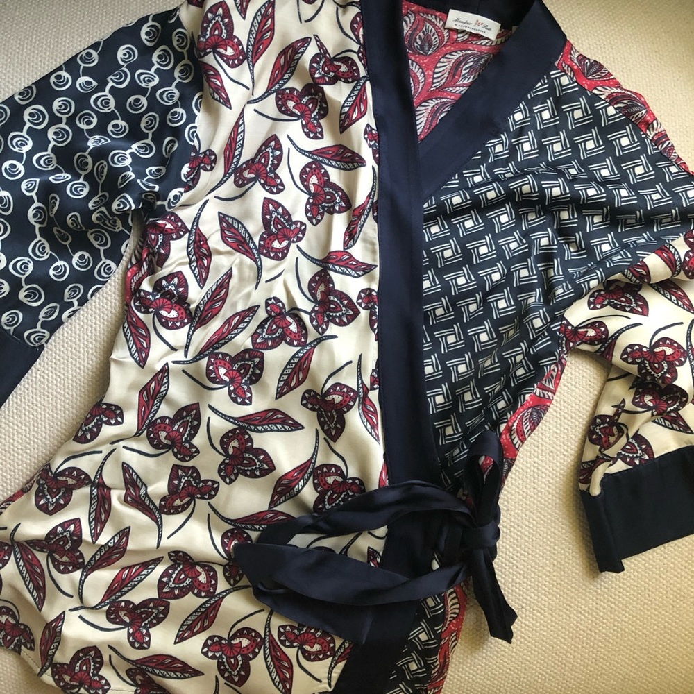 Meadow Rue Anthropologie silk kimono jacket XS
